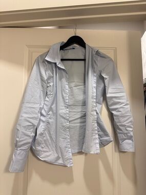 Zara Pale Blue Collared Shirt